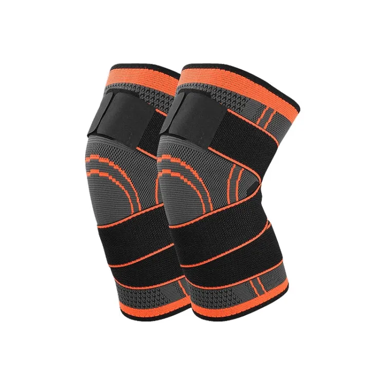 Fitness Running Cycling Bandage Knee Support Braces Elastic Nylon Sports Compression Pad Sleeve, Size:XXL(orange)