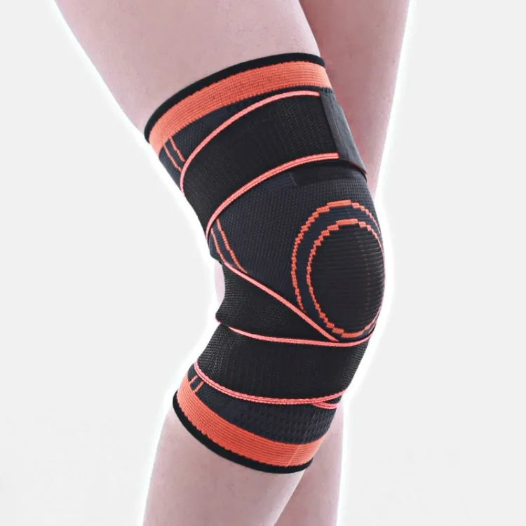 Fitness Running Cycling Bandage Knee Support Braces Elastic Nylon Sports Compression Pad Sleeve, Size:XXL(orange)