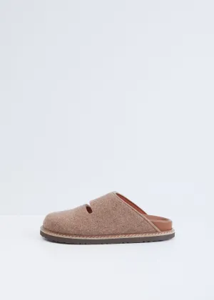 Flora Felted Wool Slides — Cocoa