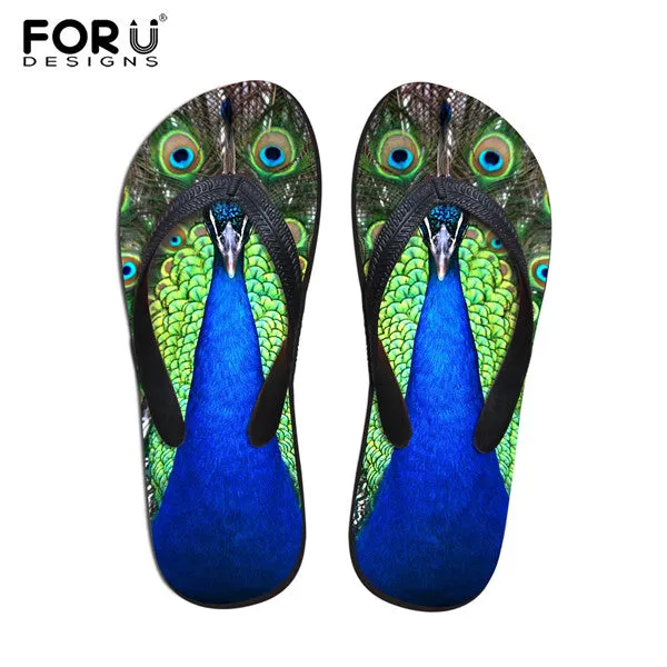 FORUDESIGNS 2017 Fashion Summer Beach Flip Flops Women Slippers Cute 3D Pet Cat Dog Terrier Printed Sandals Lady Flats Shoes