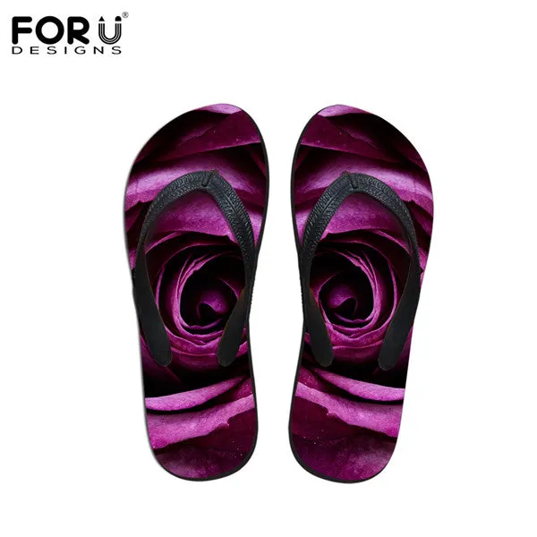 FORUDESIGNS 2017 Fashion Summer Beach Flip Flops Women Slippers Cute 3D Pet Cat Dog Terrier Printed Sandals Lady Flats Shoes