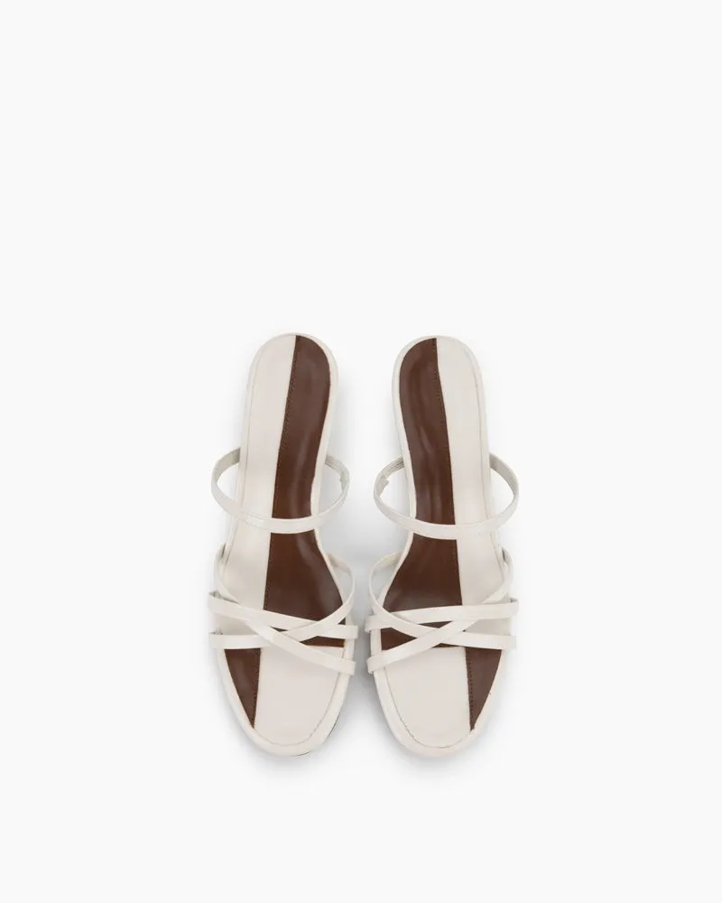 French Cross Strap Colorblock Sandals