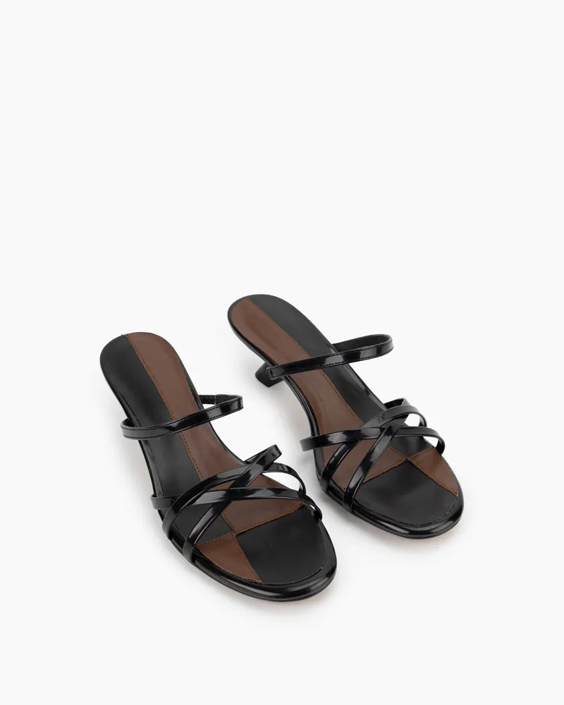 French Cross Strap Colorblock Sandals