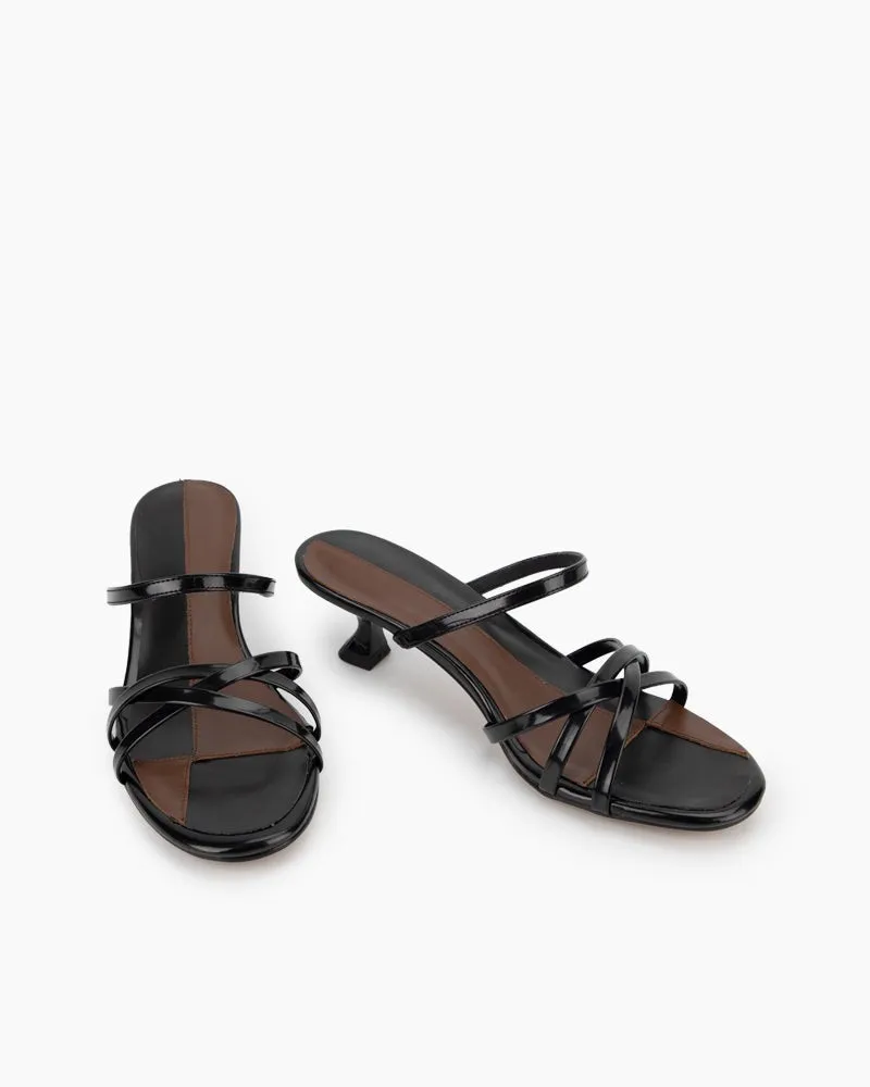 French Cross Strap Colorblock Sandals