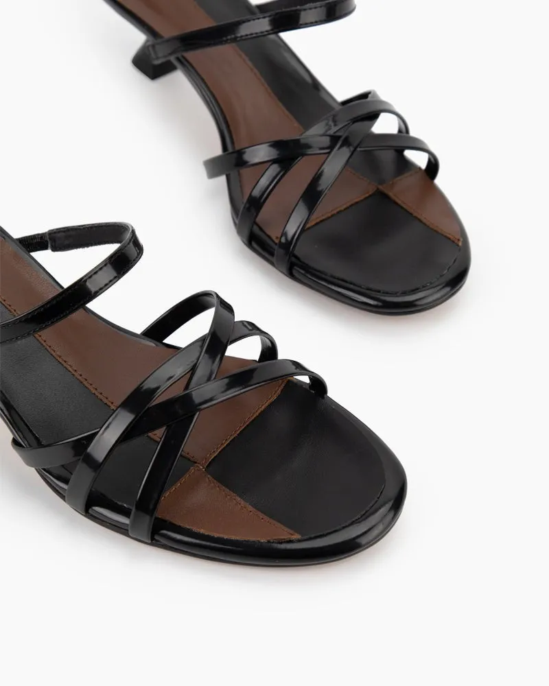 French Cross Strap Colorblock Sandals