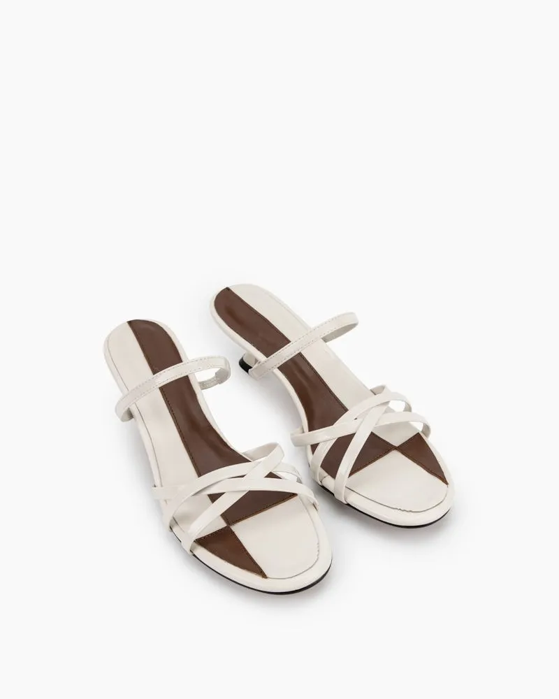 French Cross Strap Colorblock Sandals