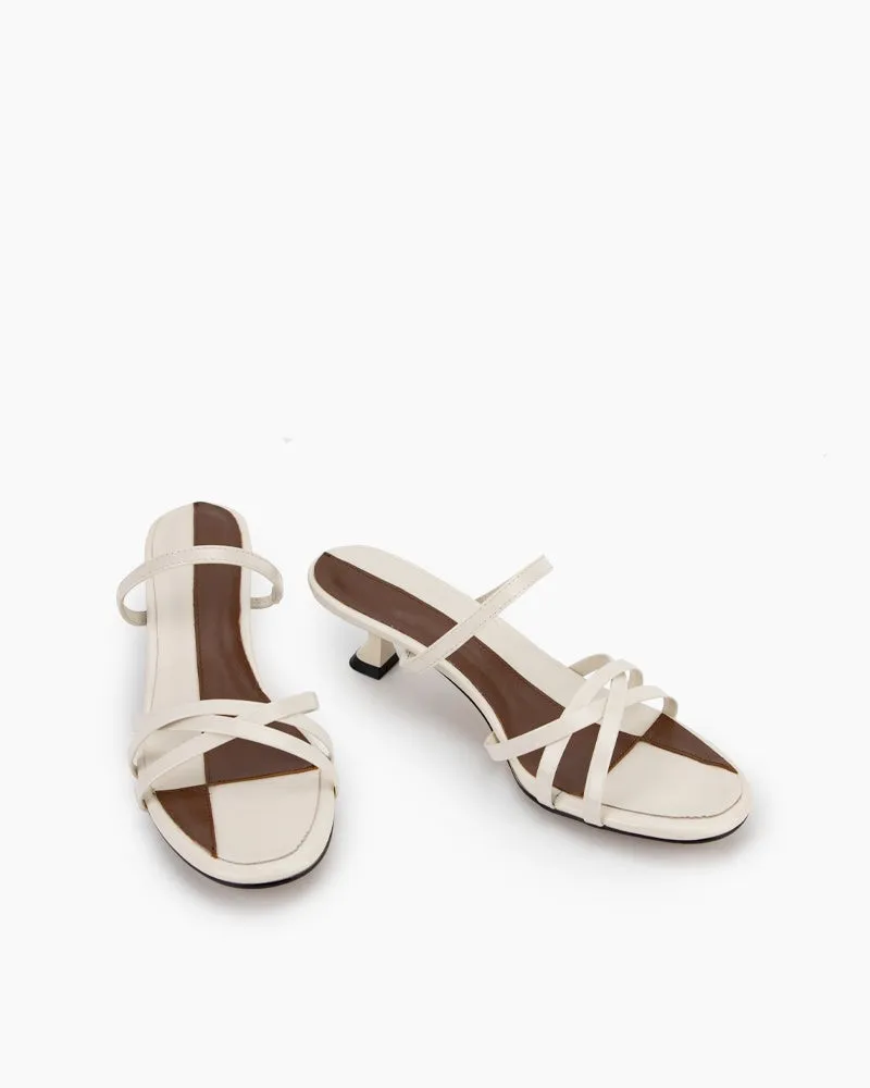 French Cross Strap Colorblock Sandals