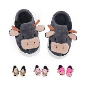 Funny Cute Animals Cow Slippers for Women, Winter Slipper Indoor Outdoor Slippers for Women Men