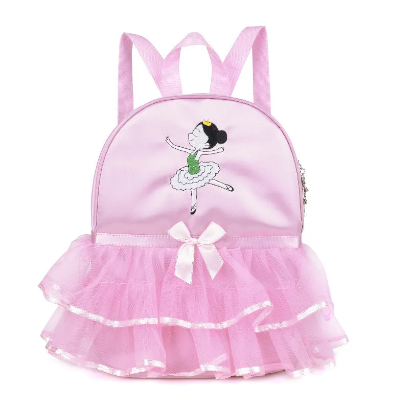 Girls Pink Waterproof Gymnastics Ballet Ruffles Dance Bag