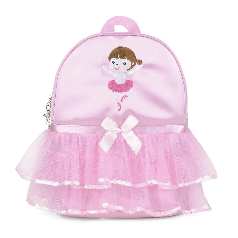 Girls Pink Waterproof Gymnastics Ballet Ruffles Dance Bag