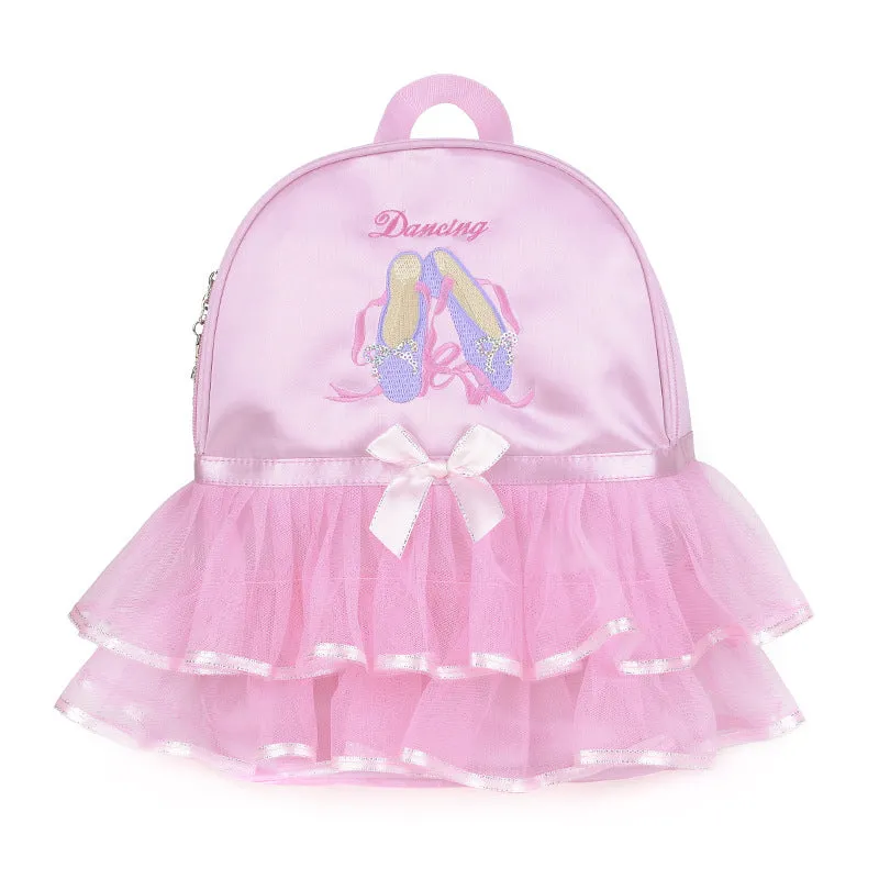 Girls Pink Waterproof Gymnastics Ballet Ruffles Dance Bag