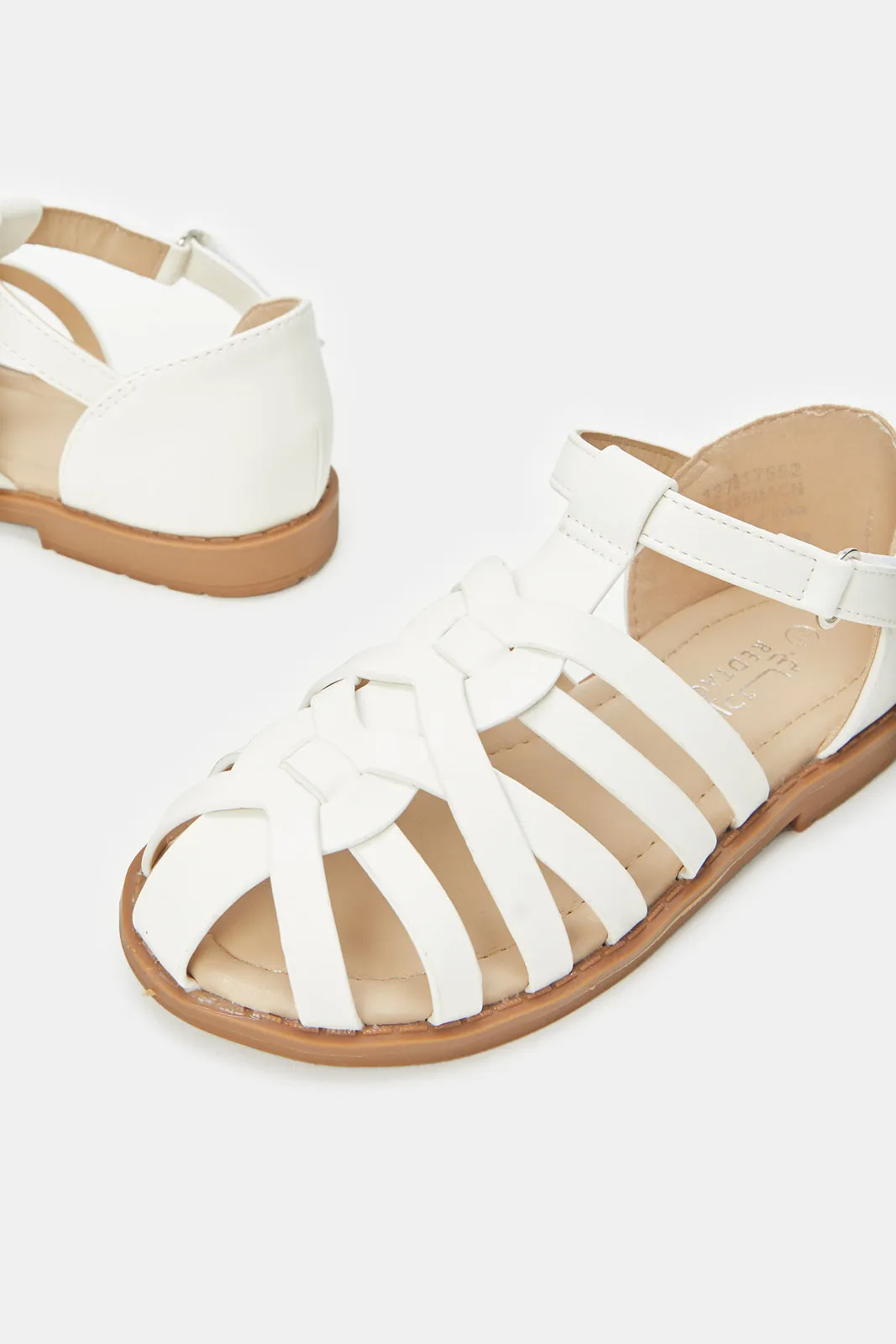 Girls White Fisherman Sandals