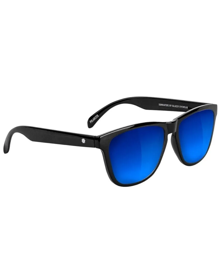 Glassy Deric Polarized - Black / Blue Mirror