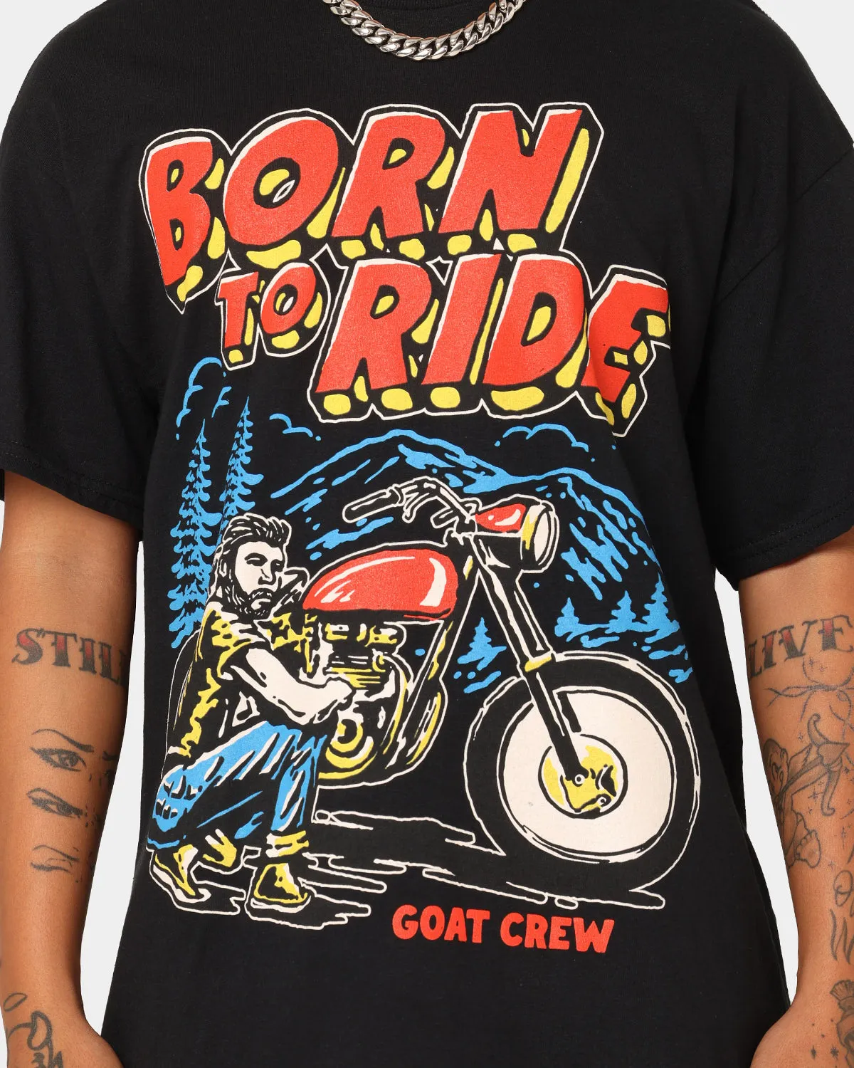 Goat Crew Born To Ride T-Shirt Black