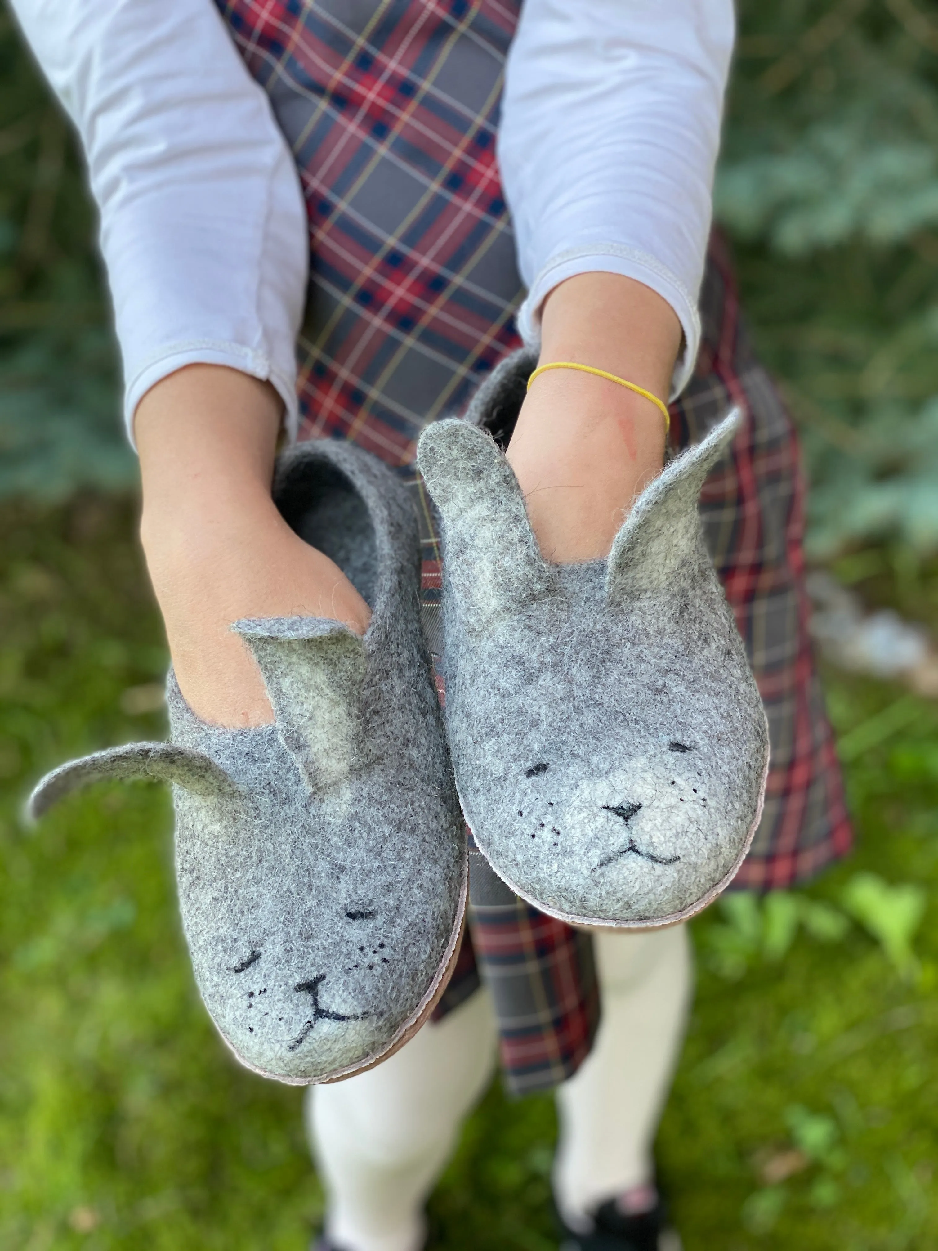 Grey Bunny Slippers Youth (Eu 30/39)