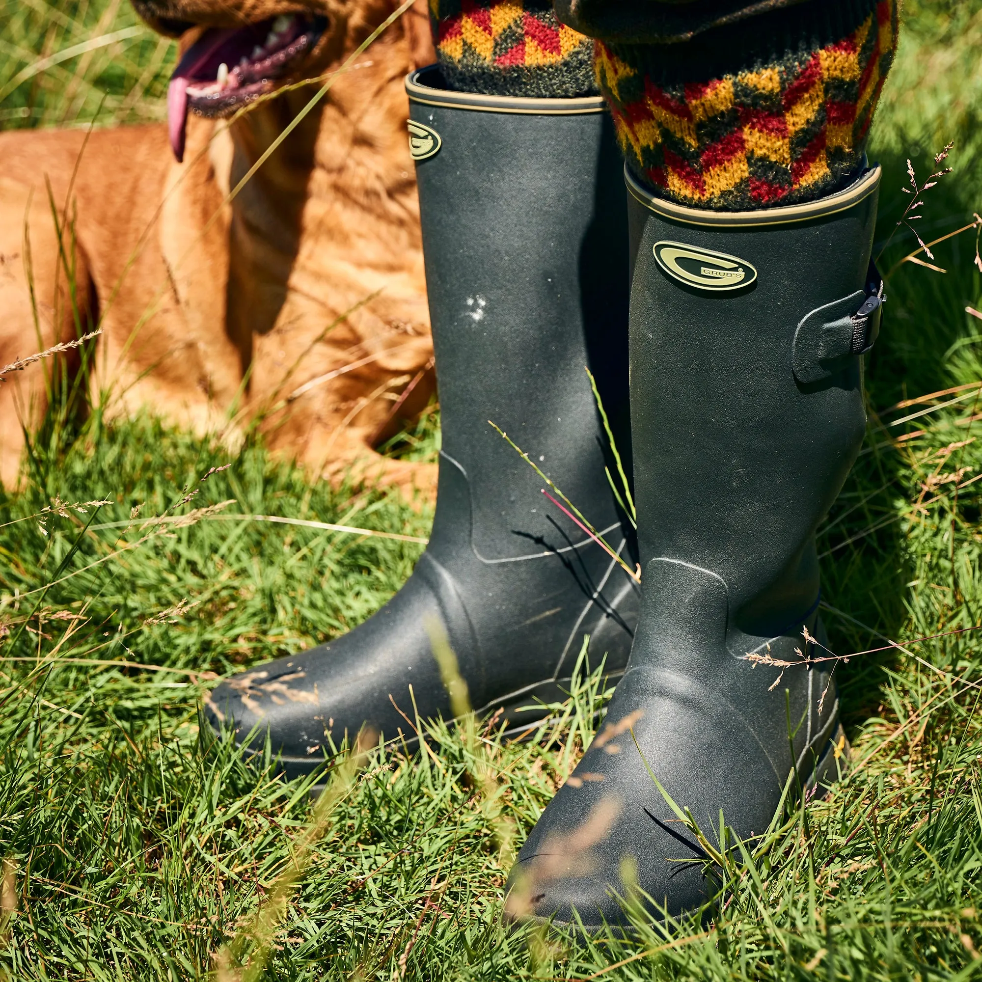 Grubs Boots Speyline Wellies Mens - Green