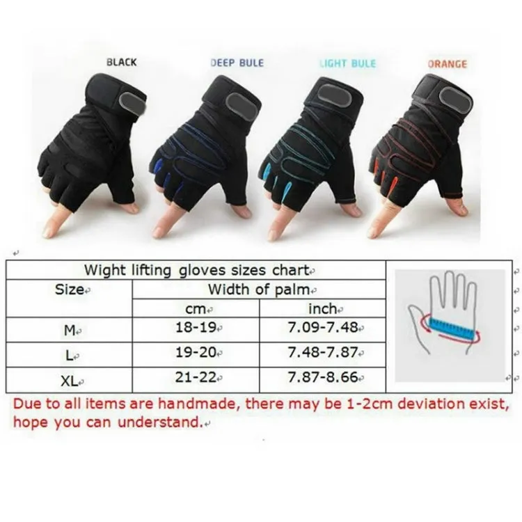 Gym Gloves Heavyweight Sports Exercise Weight Lifting Gloves Body Building Training Sport Fitness Gloves, Size:L(Black)