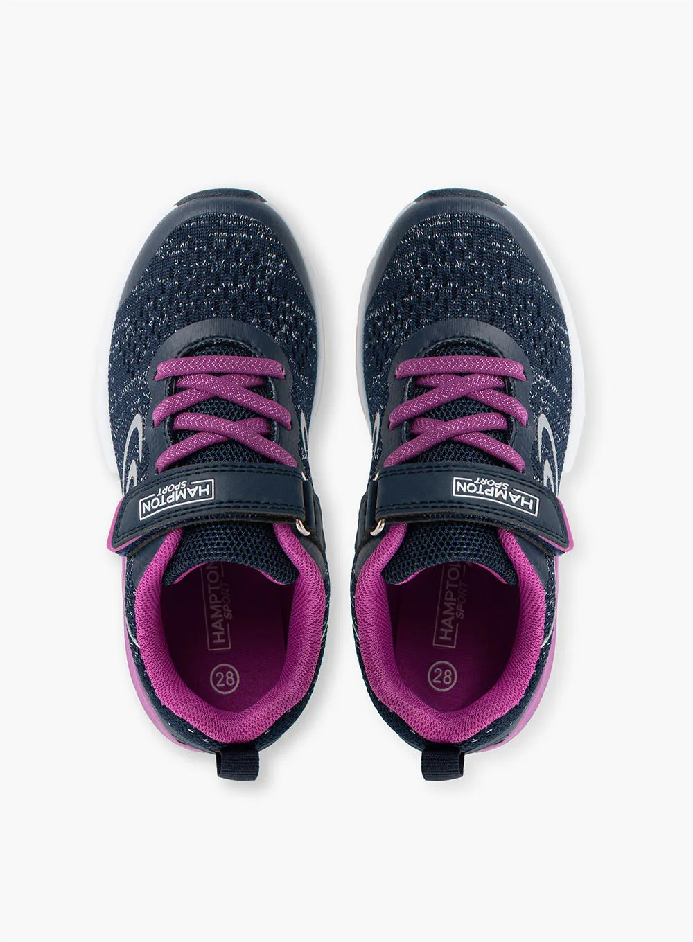 Hampton Sport Bolt Trainers in Navy/Lilac Sparkle