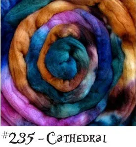 Hand Dyed BFL Top Roving 8 oz. Braid (Frabjous Fibers)