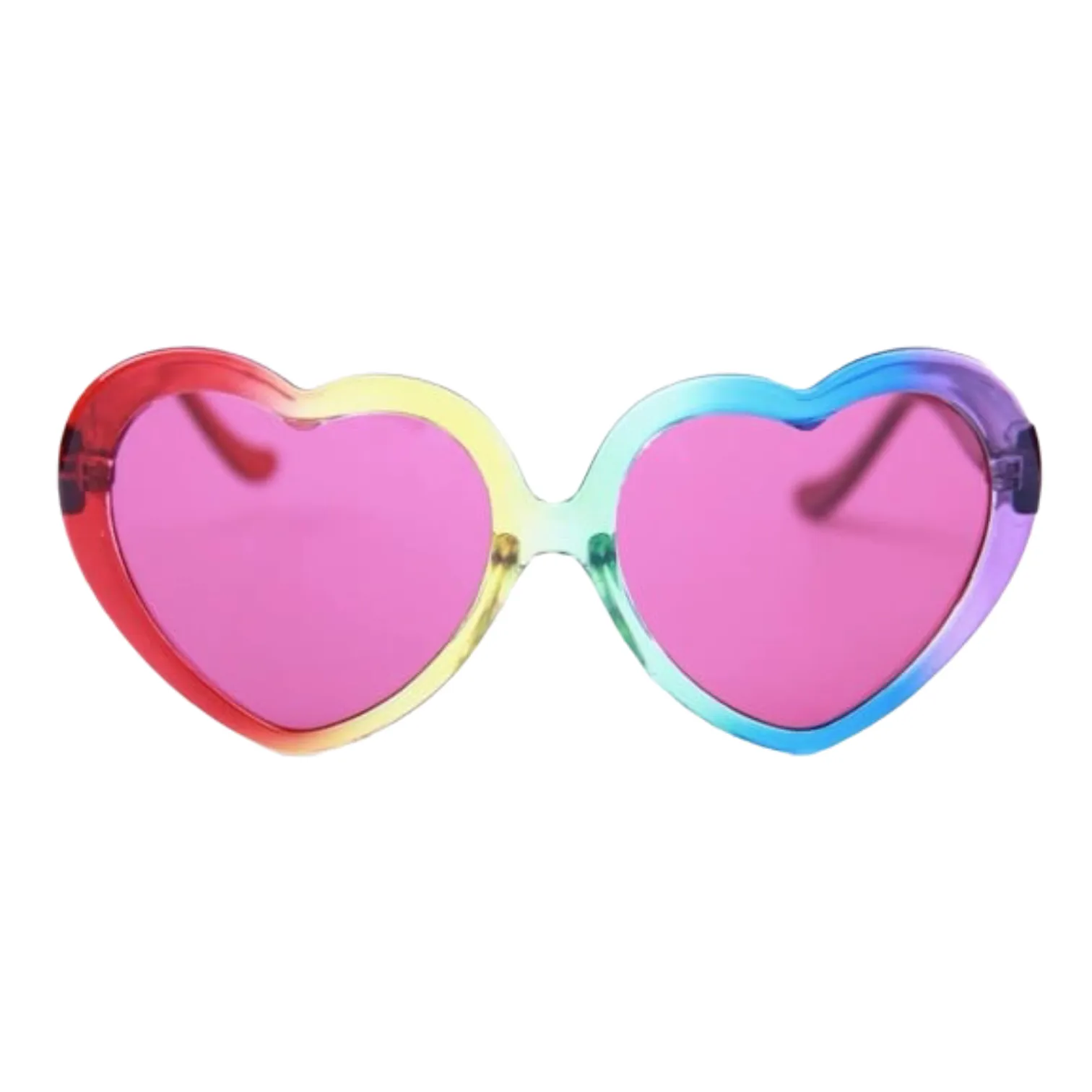 Happy Hour Heart Ons Sunglasses Rainbow Fade/Moxi