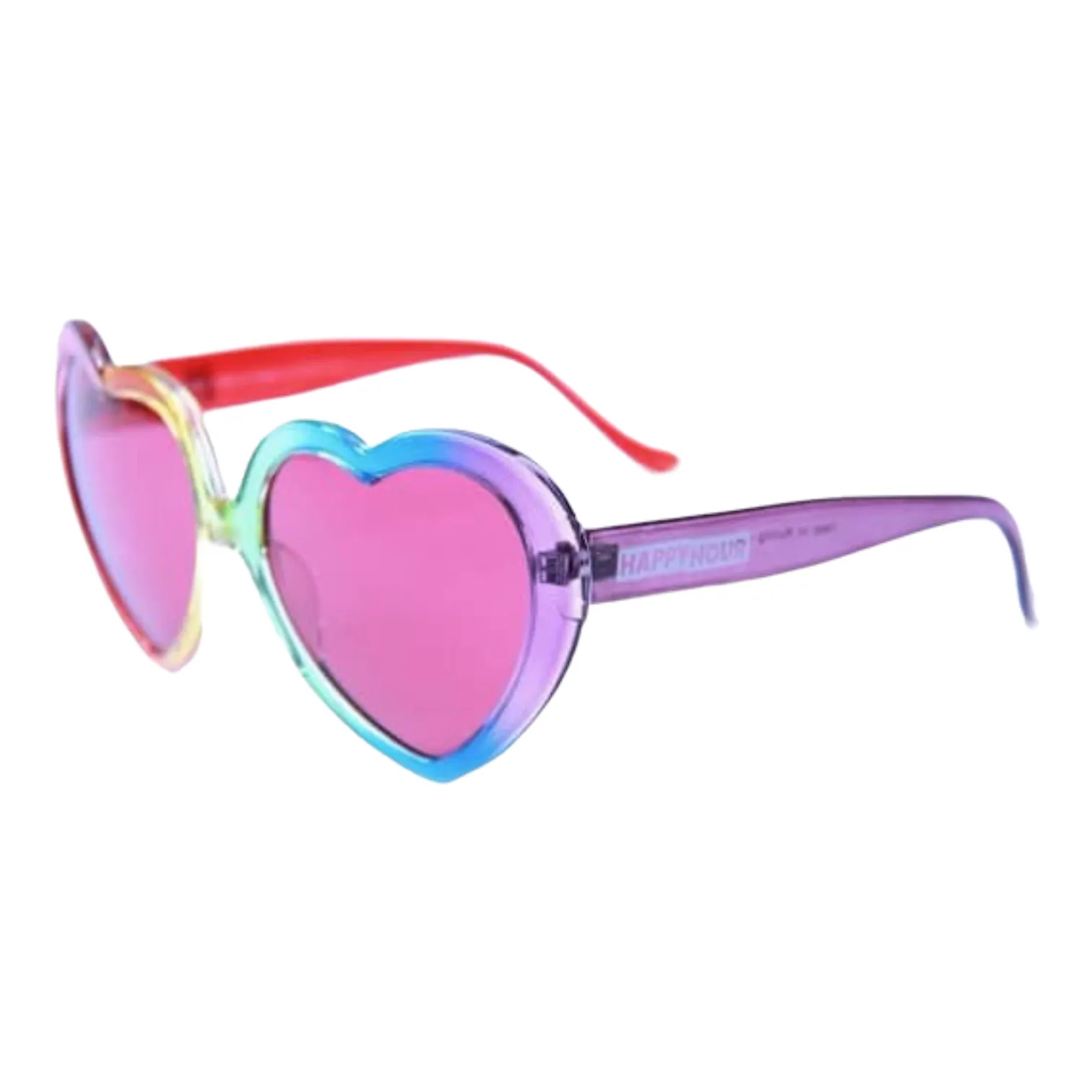 Happy Hour Heart Ons Sunglasses Rainbow Fade/Moxi