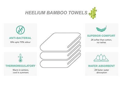 Heelium Bamboo Bath & Swim Towel, Ultra Soft, Super Absorbent, Antibacterial, 600 GSM, 55 inch x 27 inch, Pack of 2 (Blue,Teal)