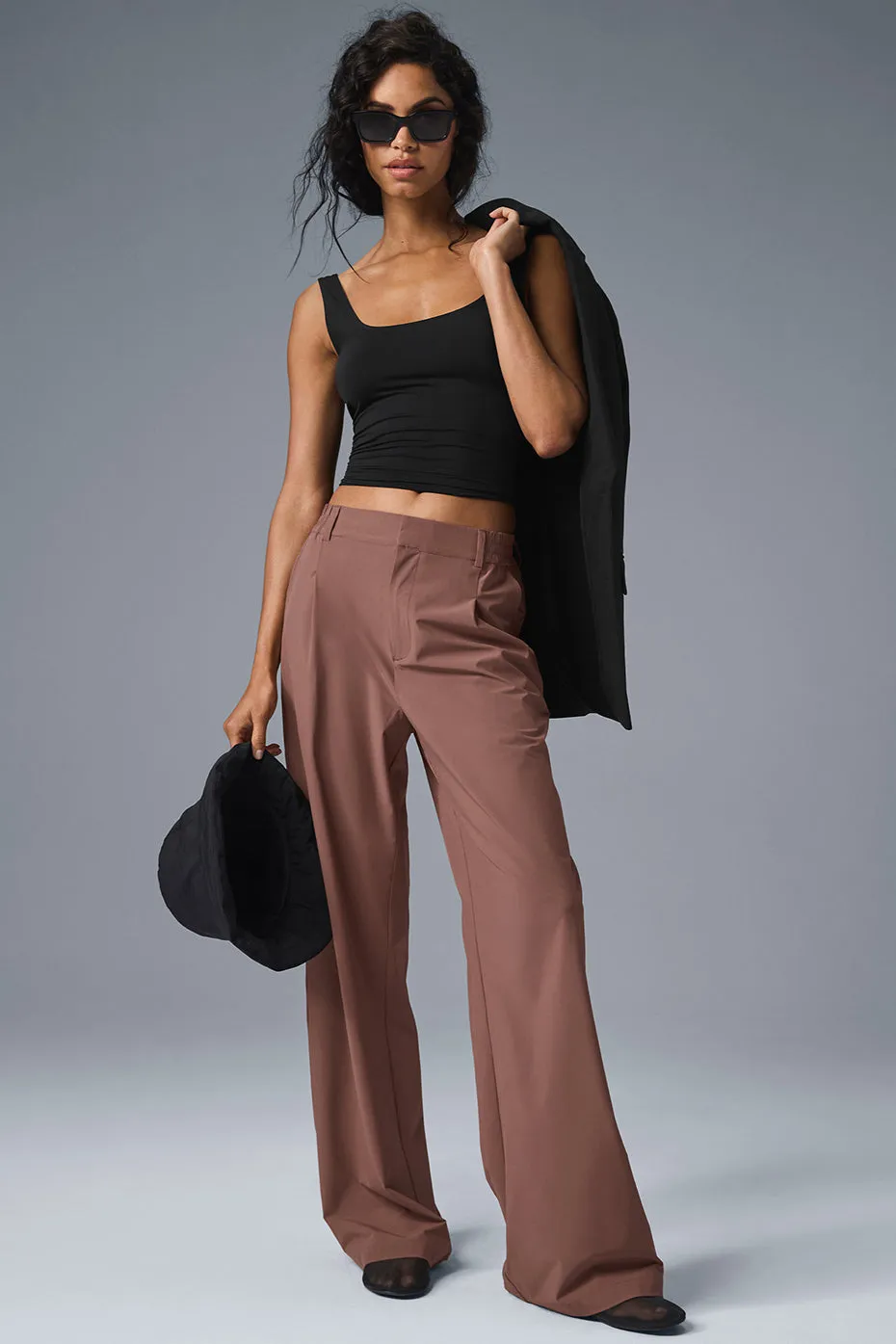 High-Waist Pursuit Trouser (Long) - Chestnut