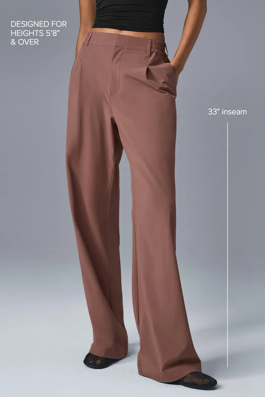 High-Waist Pursuit Trouser (Long) - Chestnut