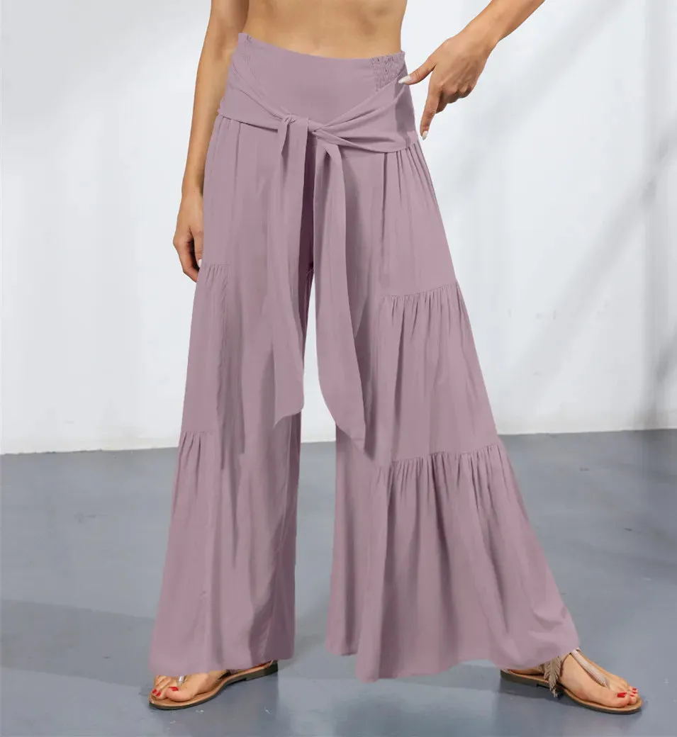 High-Waist Wide Leg Drape Pants