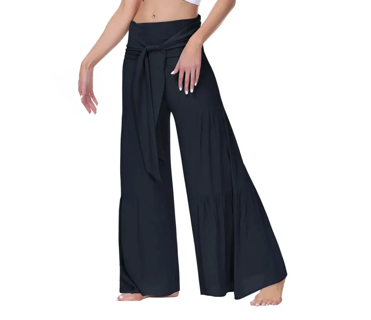 High-Waist Wide Leg Drape Pants