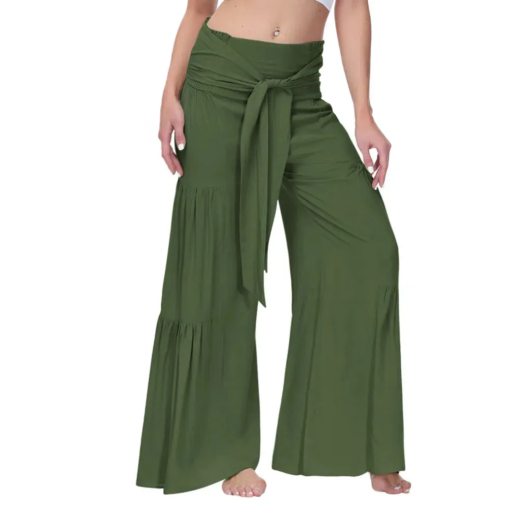 High-Waist Wide Leg Drape Pants