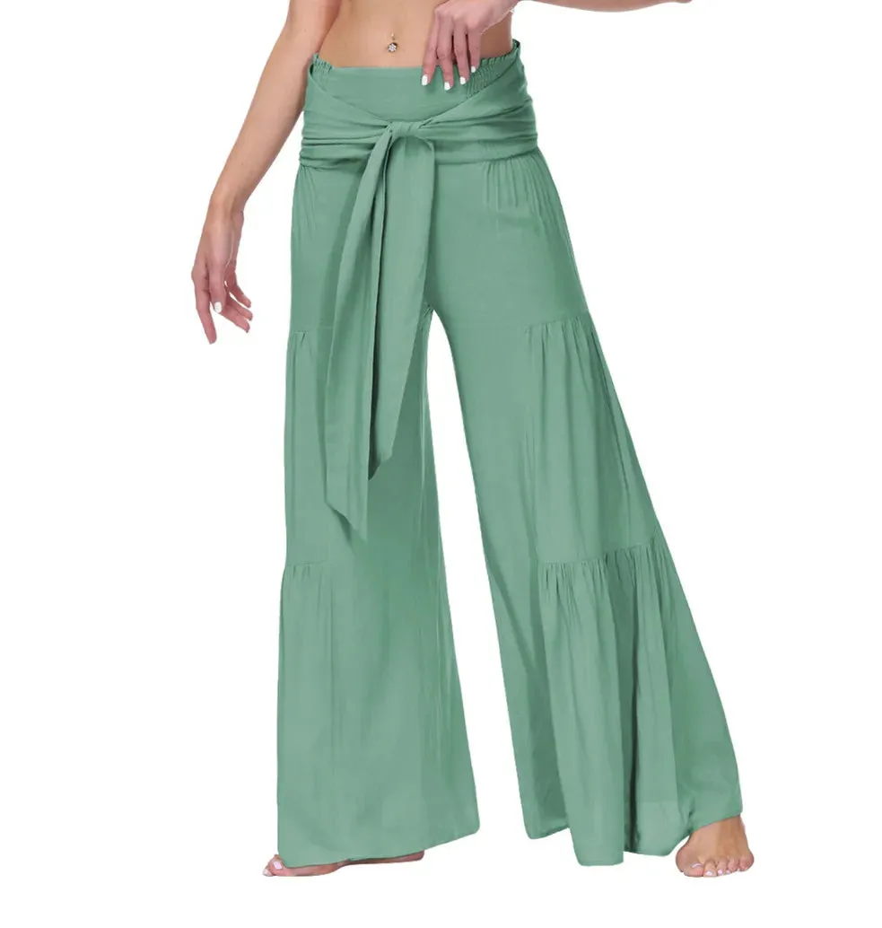 High-Waist Wide Leg Drape Pants