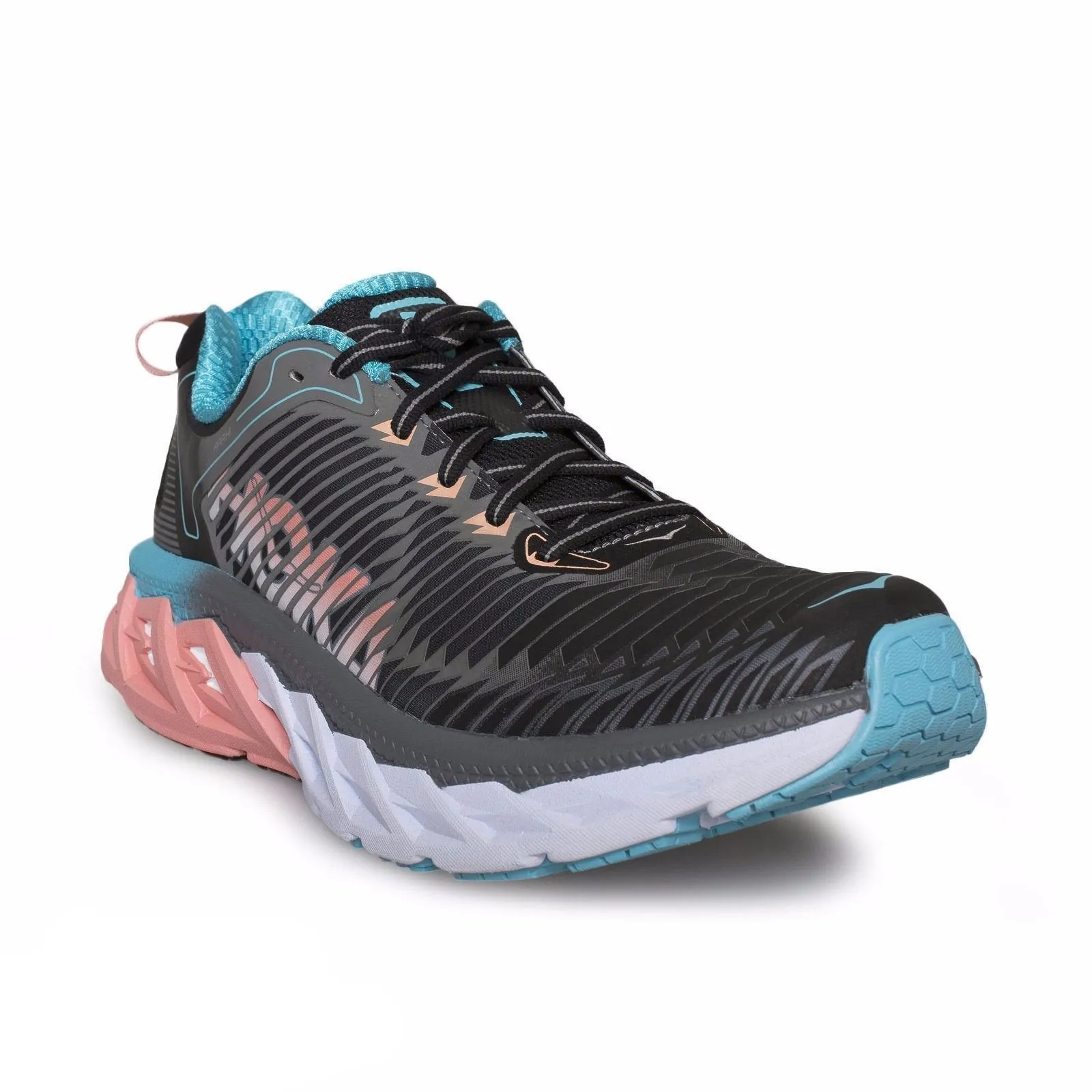 Hoka Arahi Black / Peach Amber Running Shoes