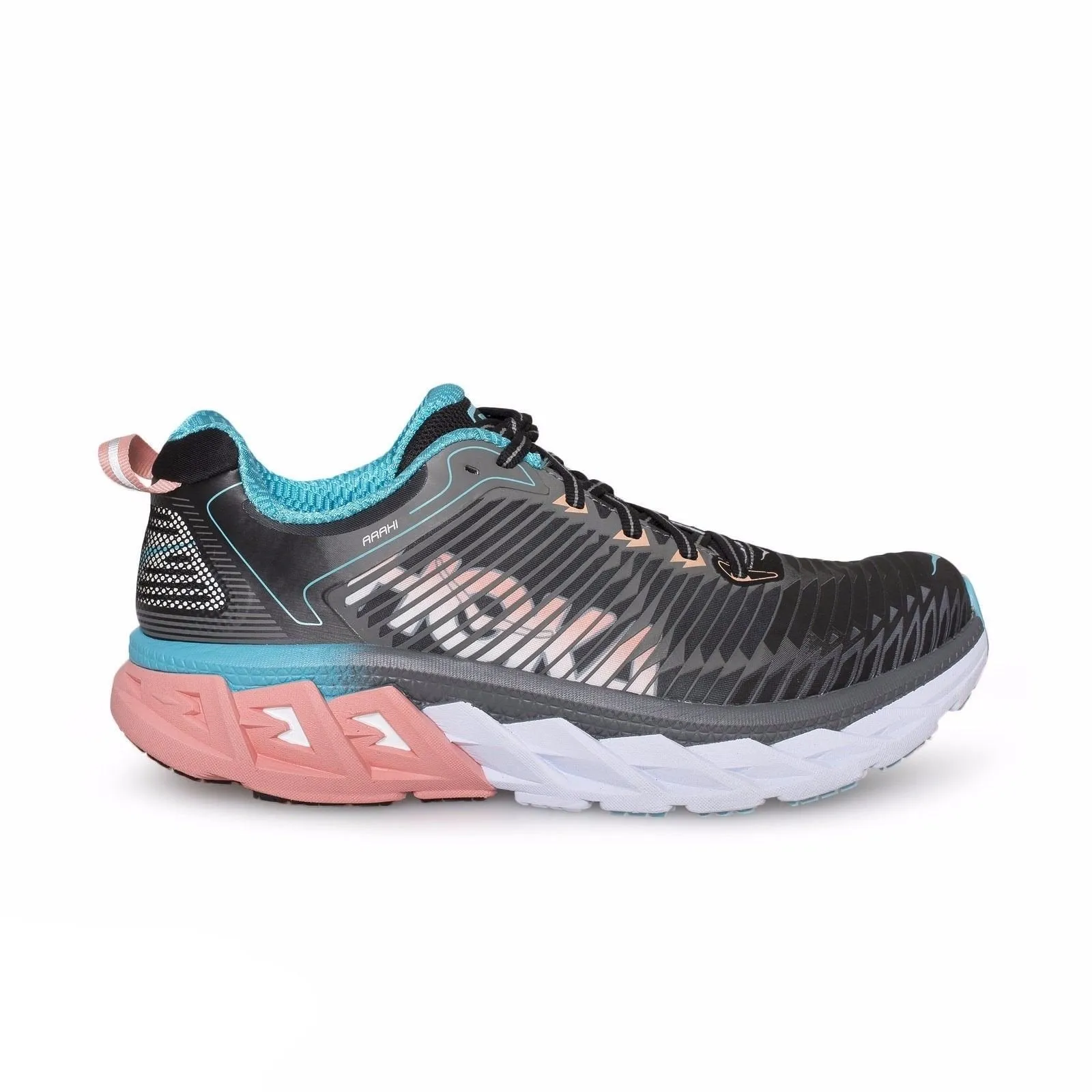 Hoka Arahi Black / Peach Amber Running Shoes