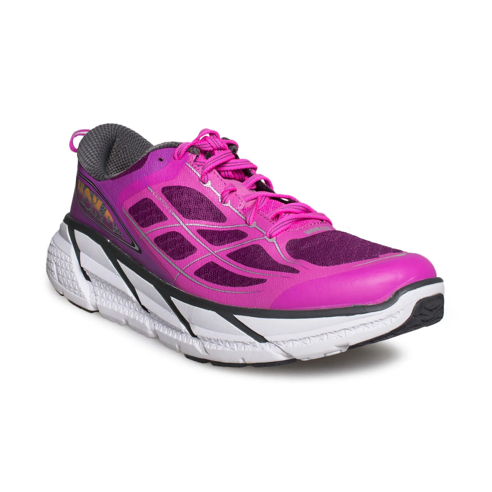 HOKA Clifton 2 Purple / Fuchsia Running Shoes - Women's