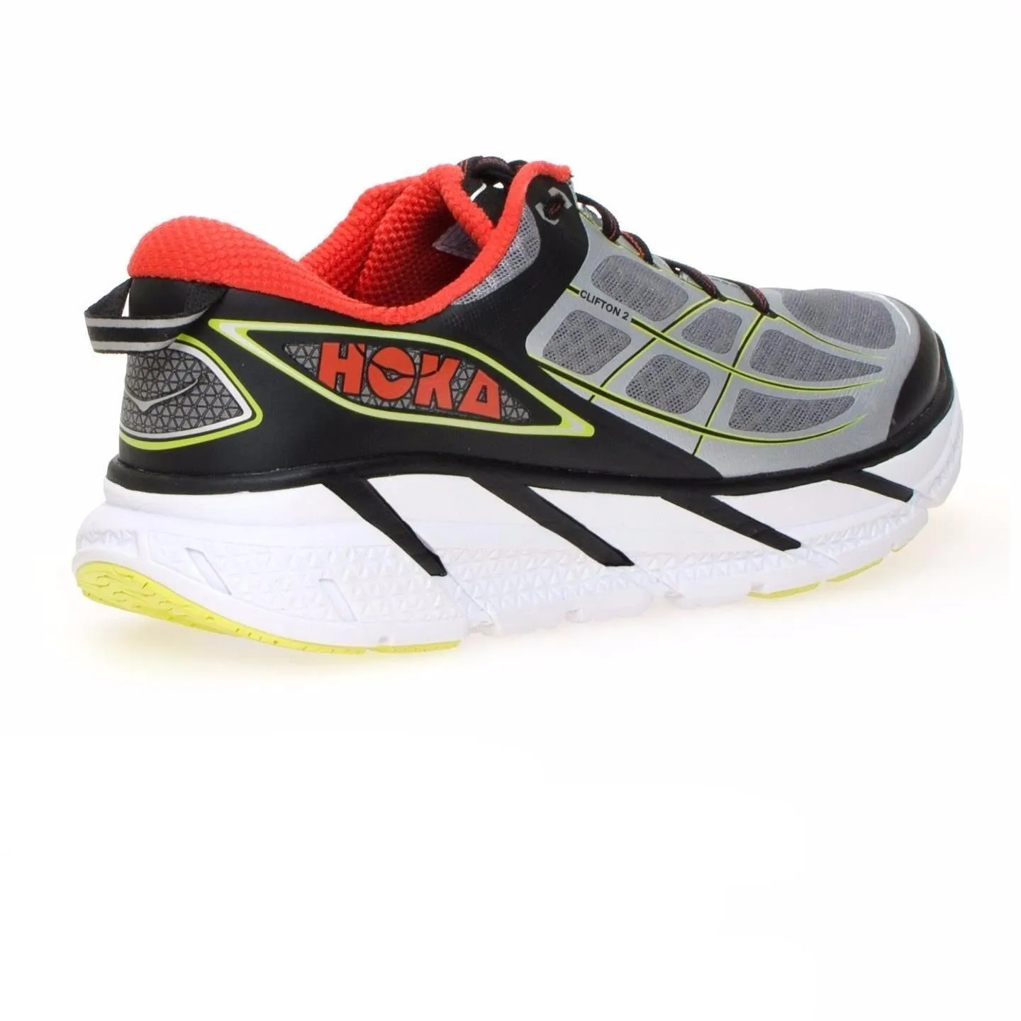 Hoka One One Clifton 2 Grey / Orange Flash Running Shoes