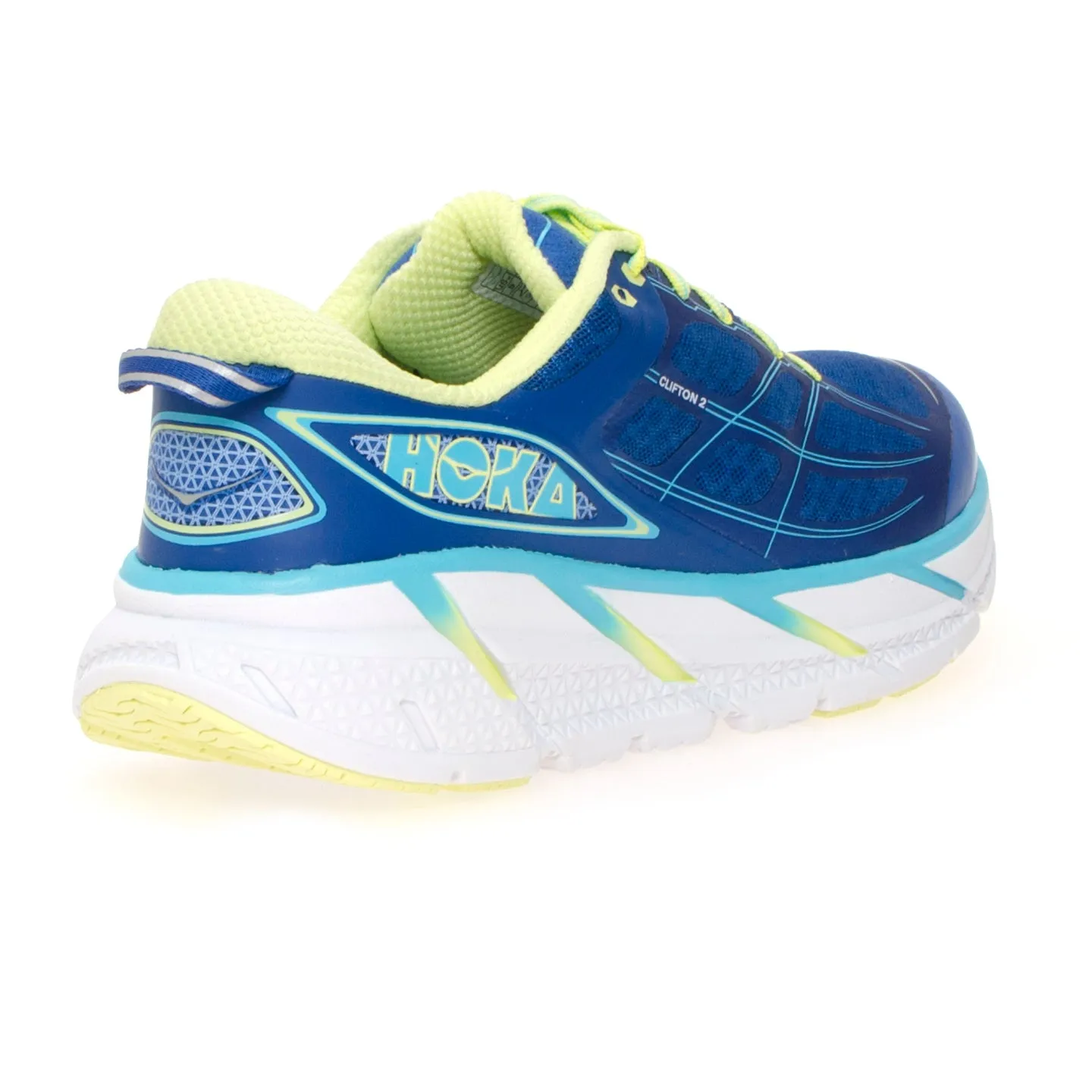 Hoka One One Clifton 2 True Blue / Sunny Lime Running Shoes - Women's