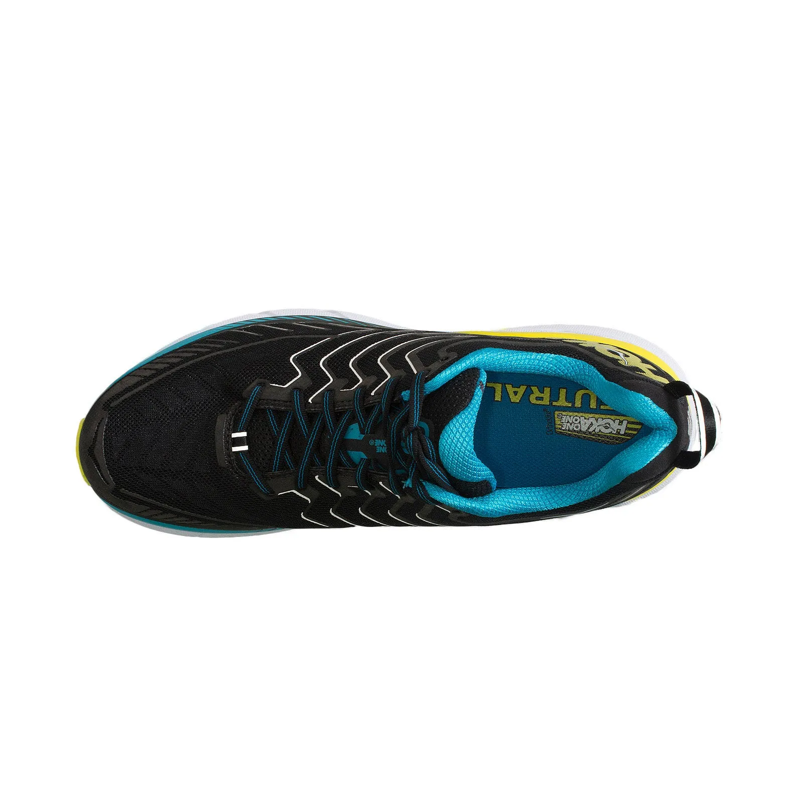 Hoka One One Clifton 4 Black / Cyan / Citrus Running Shoes - Men's