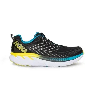 Hoka One One Clifton 4 Black / Cyan / Citrus Running Shoes - Men's