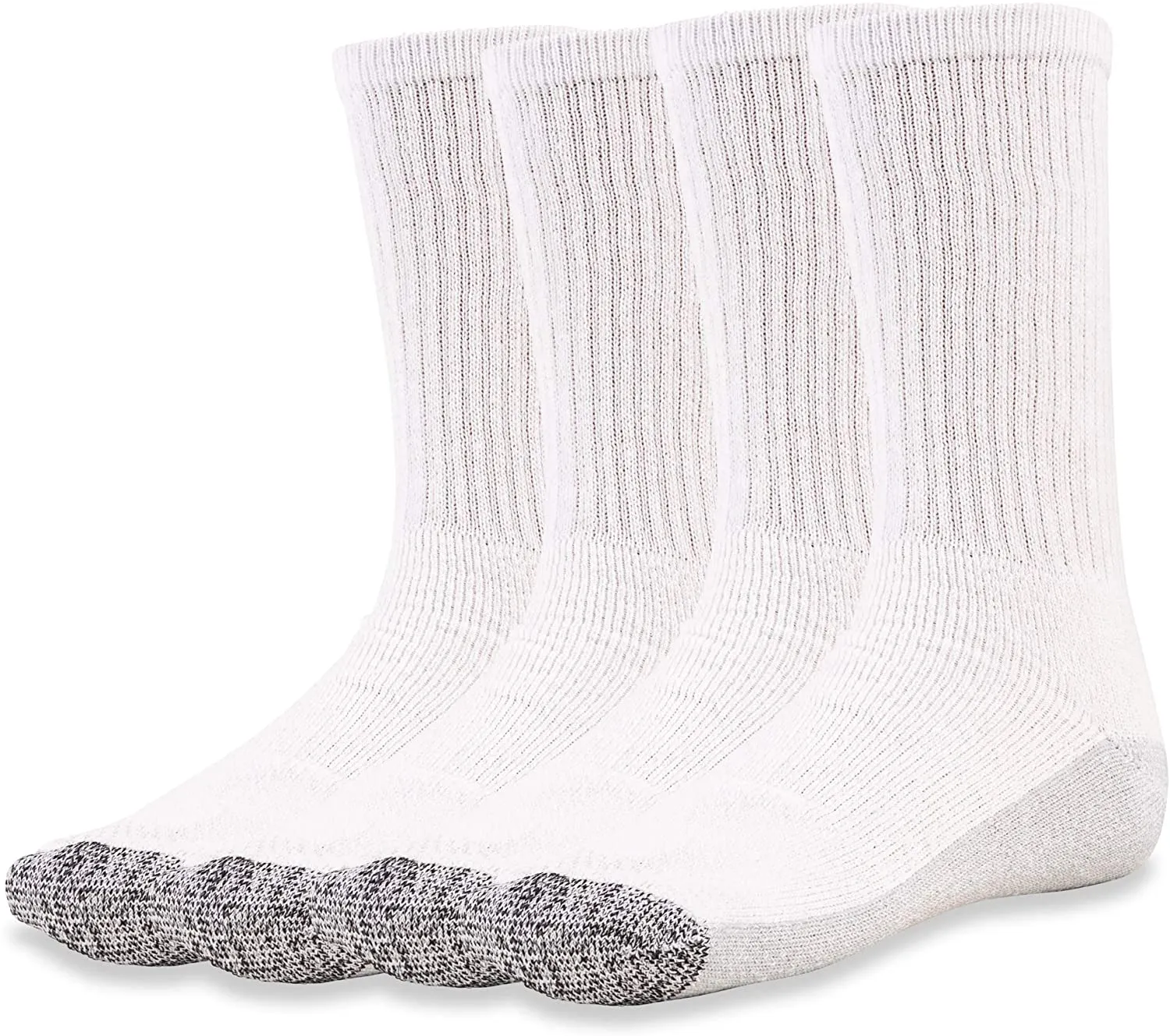 HOT FEET 10 pack Men’s Crew Work and Outdoor Sock, Cotton Blend, Cushioned Foot, Reinforced Heel and Toe