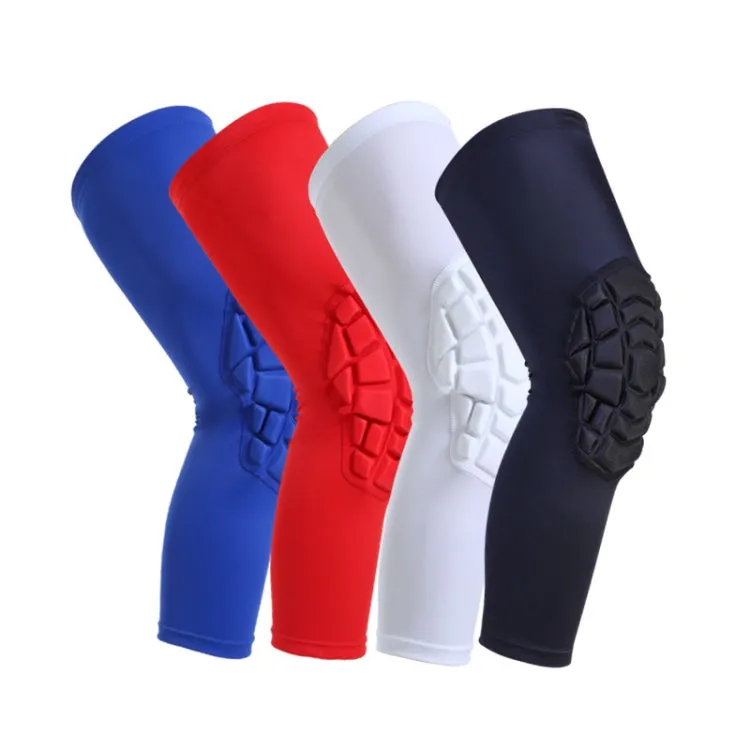 Hot Pressed Honeycomb Knee Pads Basketball Climbing Sports Knee Pads Protective Gear, Specification: L (White)