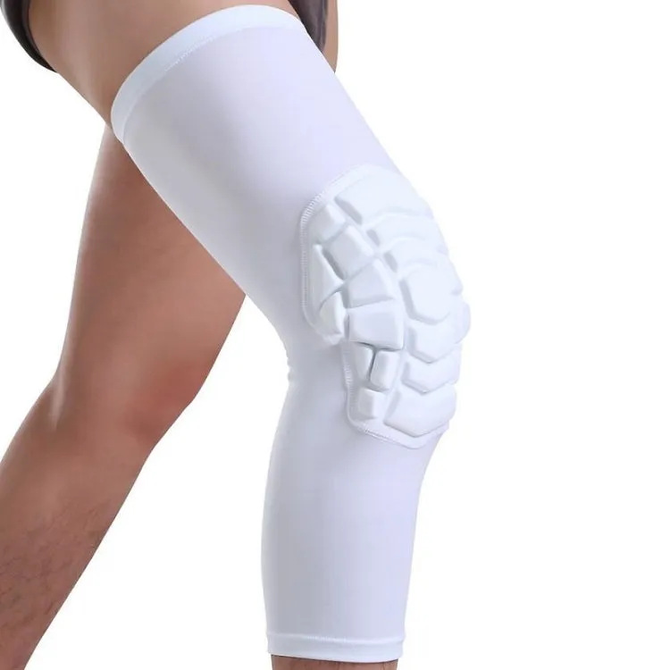 Hot Pressed Honeycomb Knee Pads Basketball Climbing Sports Knee Pads Protective Gear, Specification: L (White)