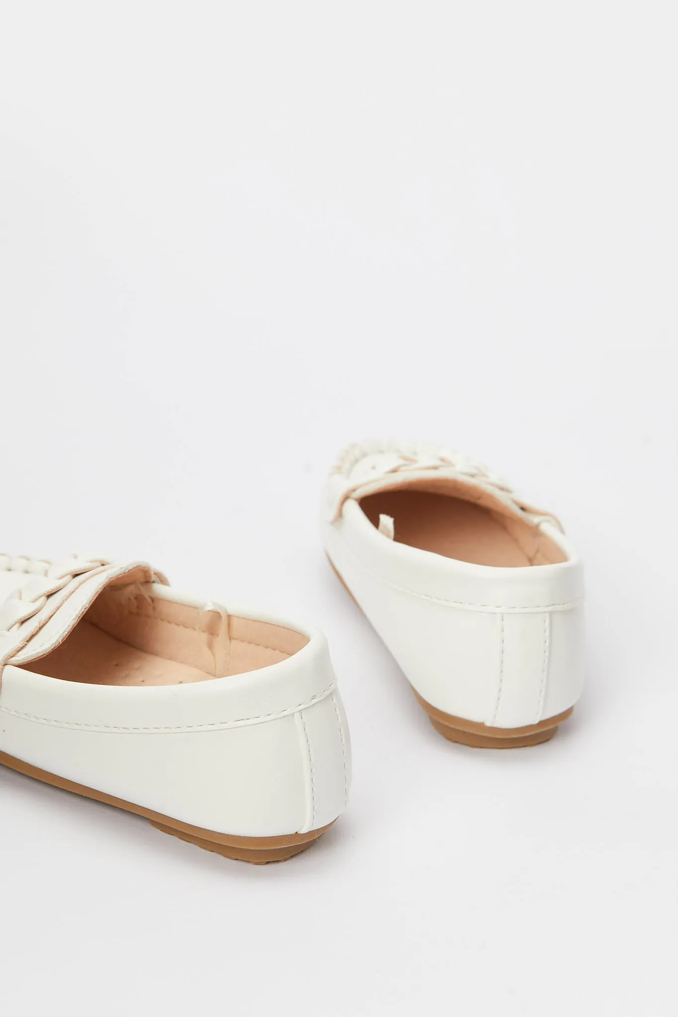 Infant Boys White Plain Moccasin