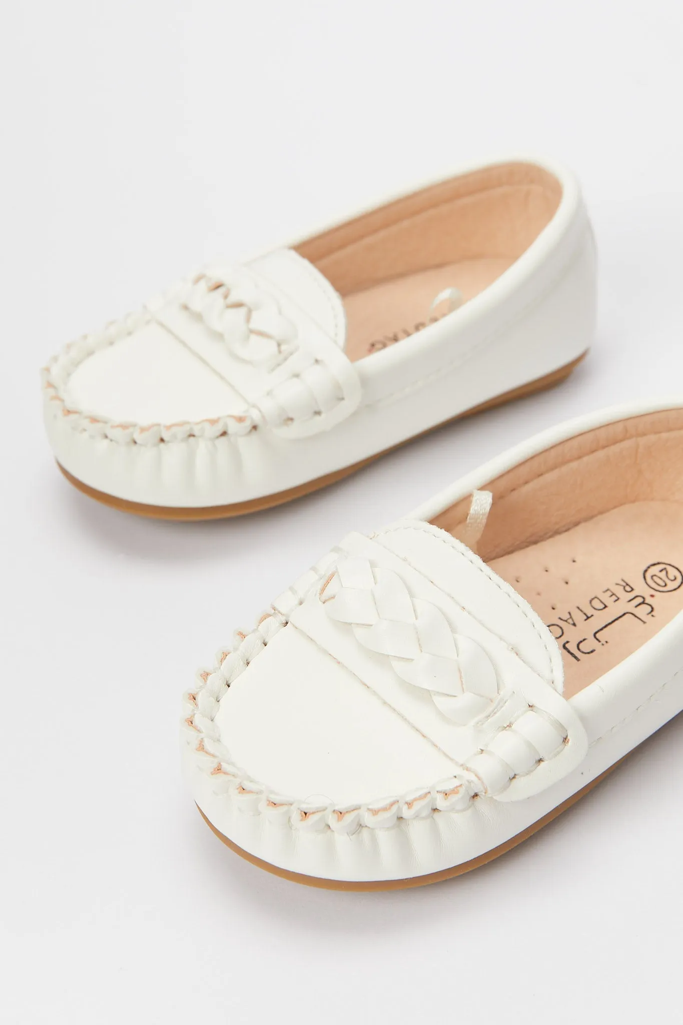 Infant Boys White Plain Moccasin