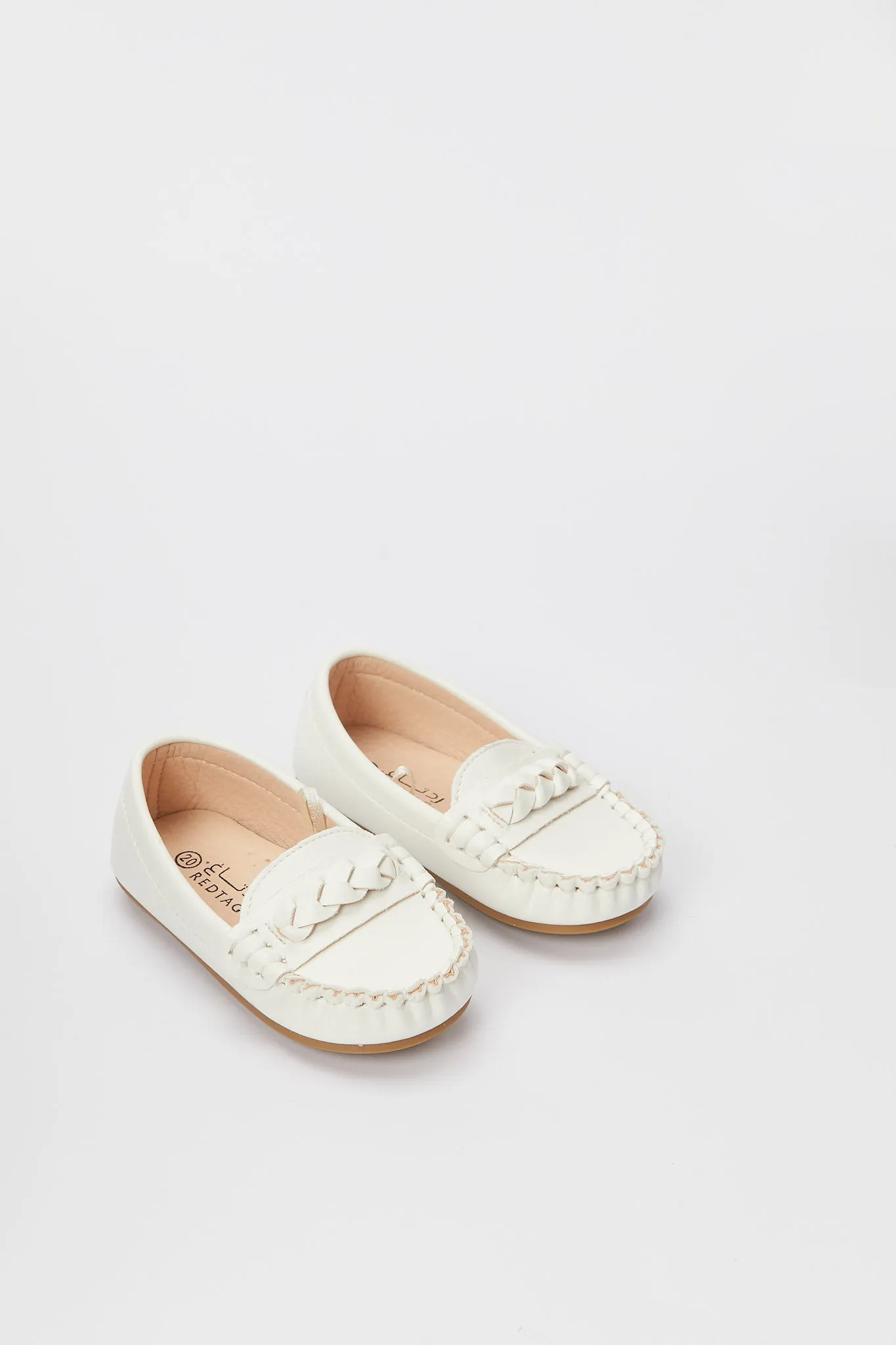 Infant Boys White Plain Moccasin