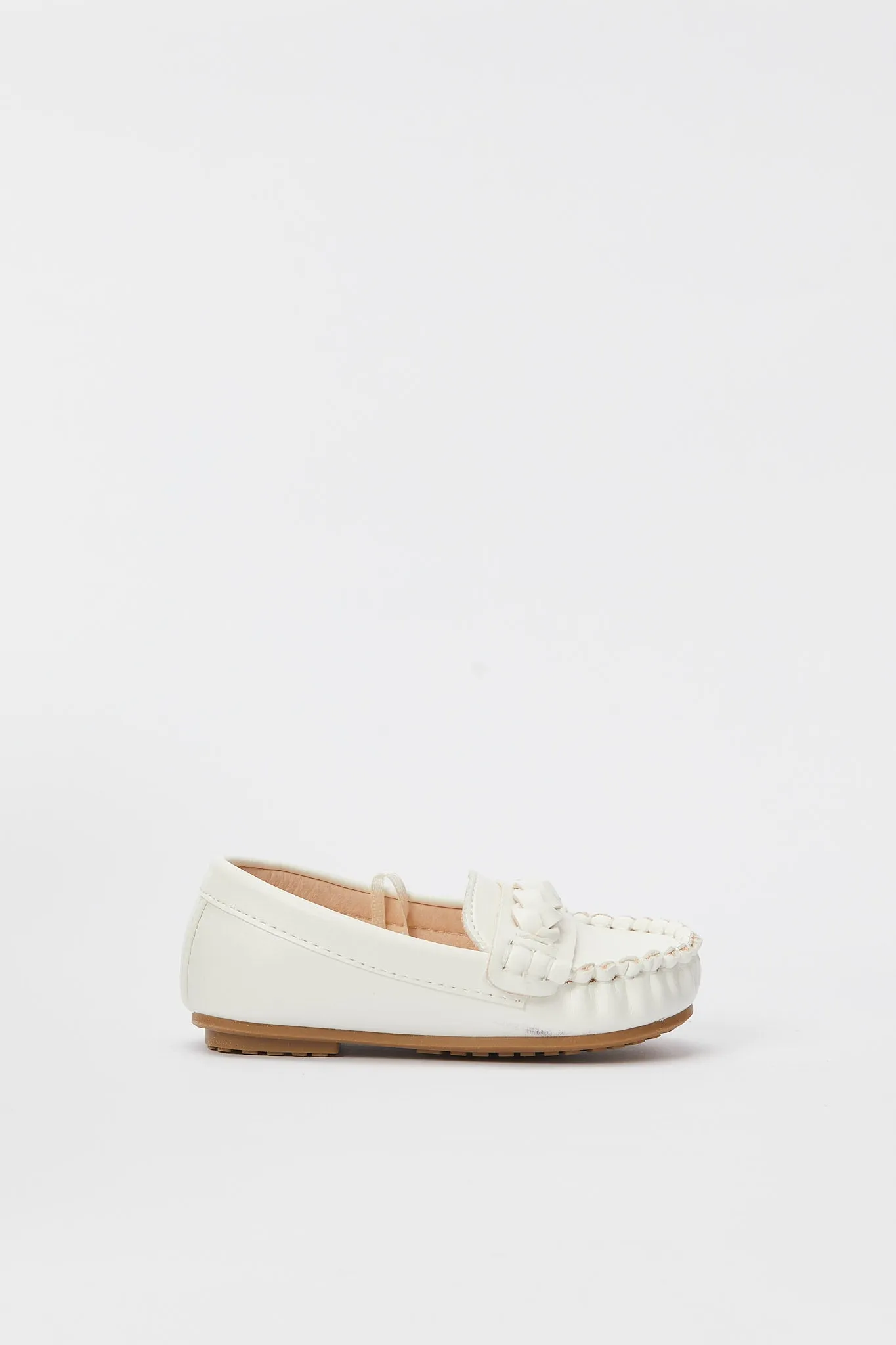 Infant Boys White Plain Moccasin