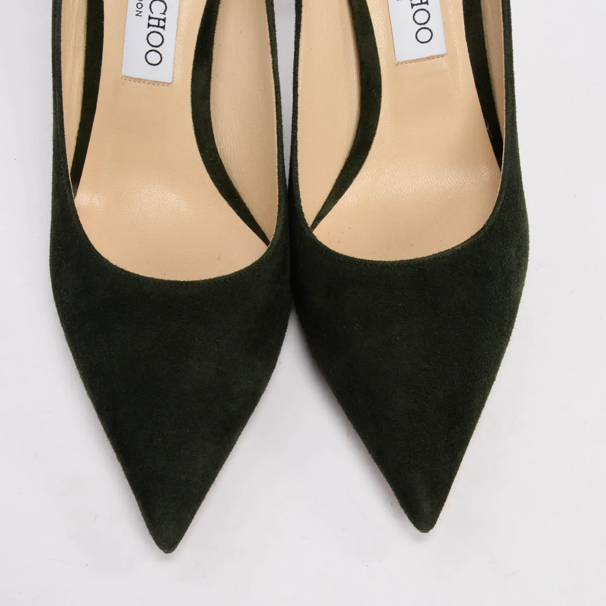 Jimmy Choo Dark Moss Suede Love Pumps 39.5