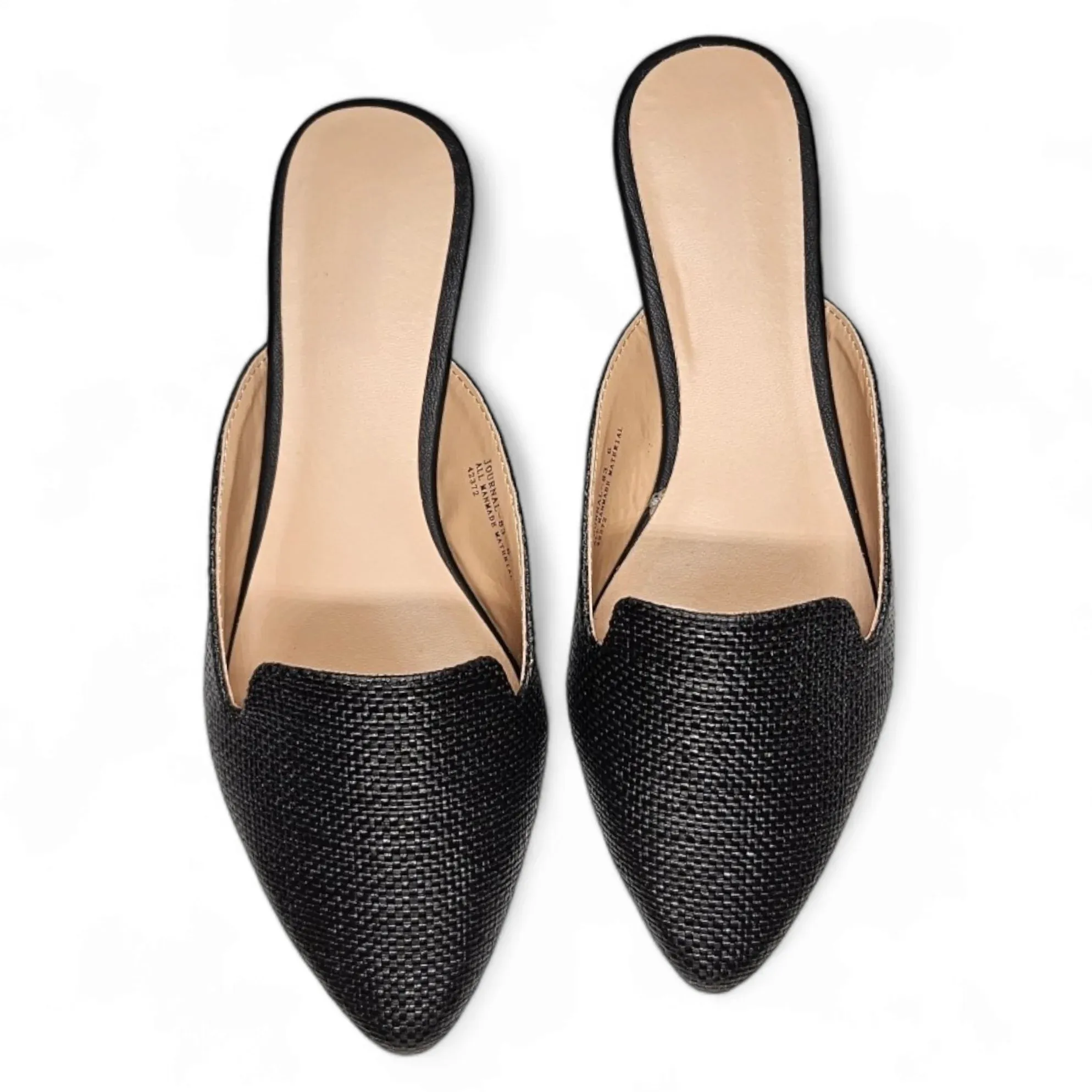 Journal Raffia Slip on Mules