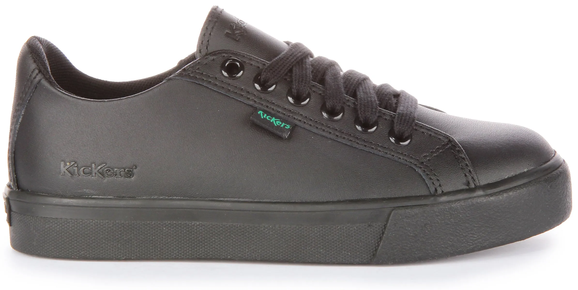 Kickers Tovni Lace Leather In Black For Junior