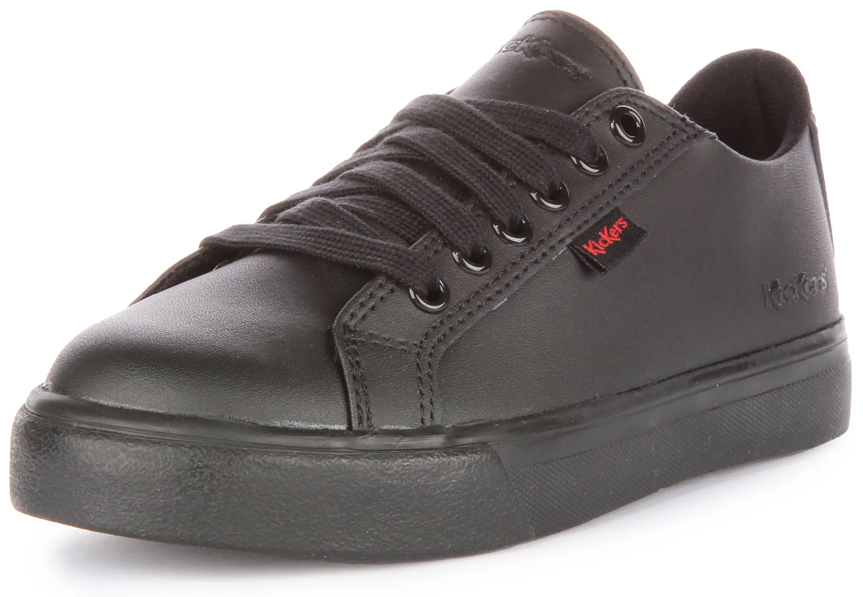 Kickers Tovni Lace Leather In Black For Junior